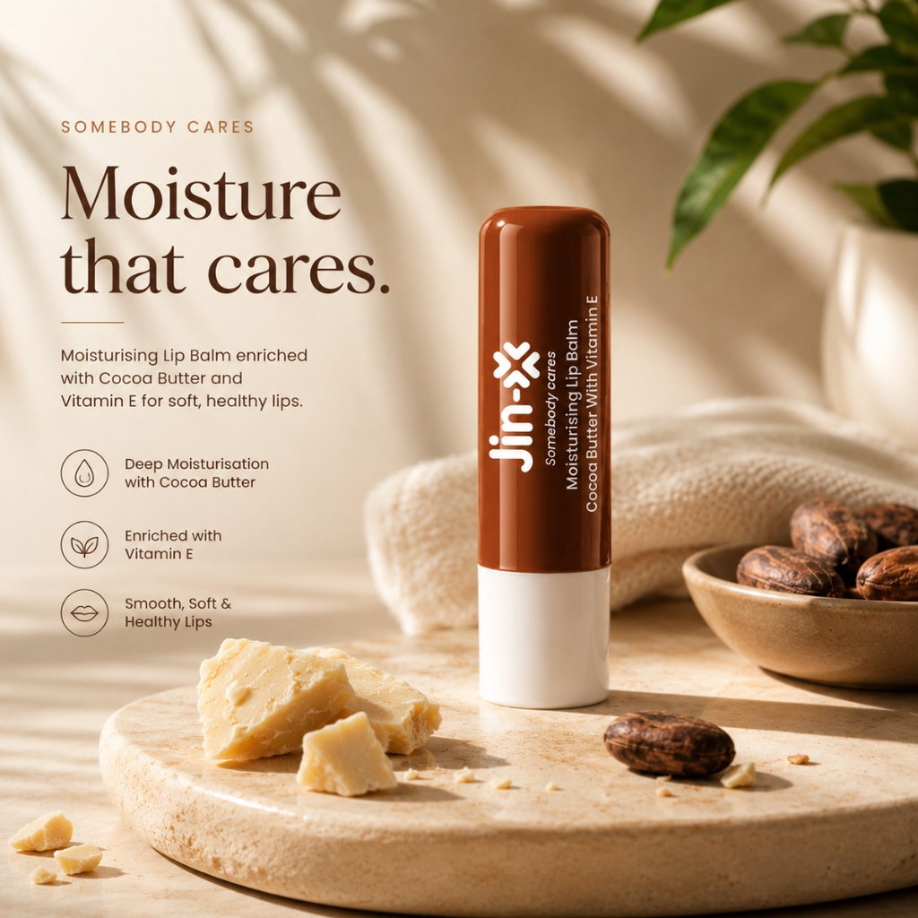 JIN-X Moisturising Lip Balm Stick Cocoa Butter & Vitamin E