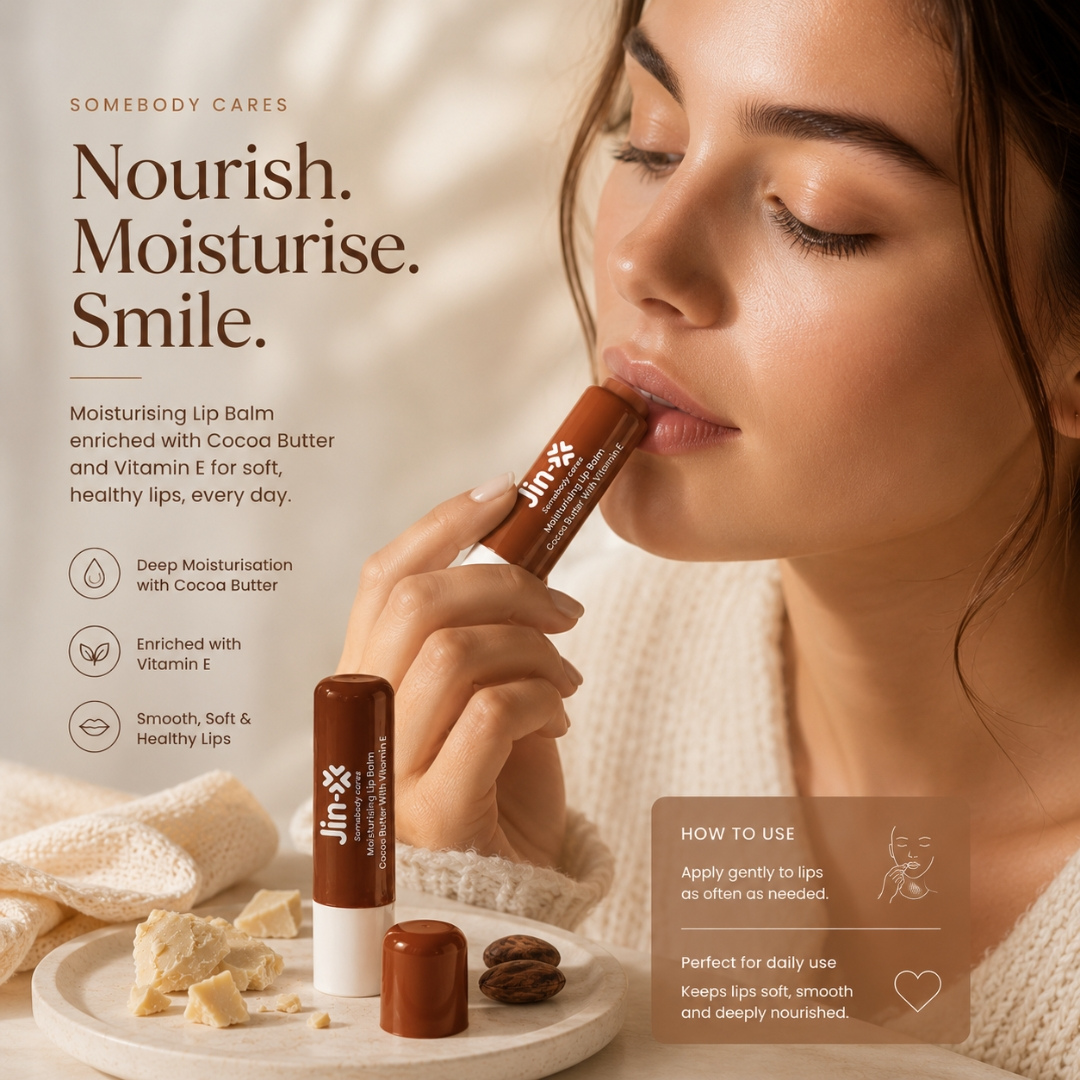JIN-X Moisturising Lip Balm Stick Cocoa Butter & Vitamin E