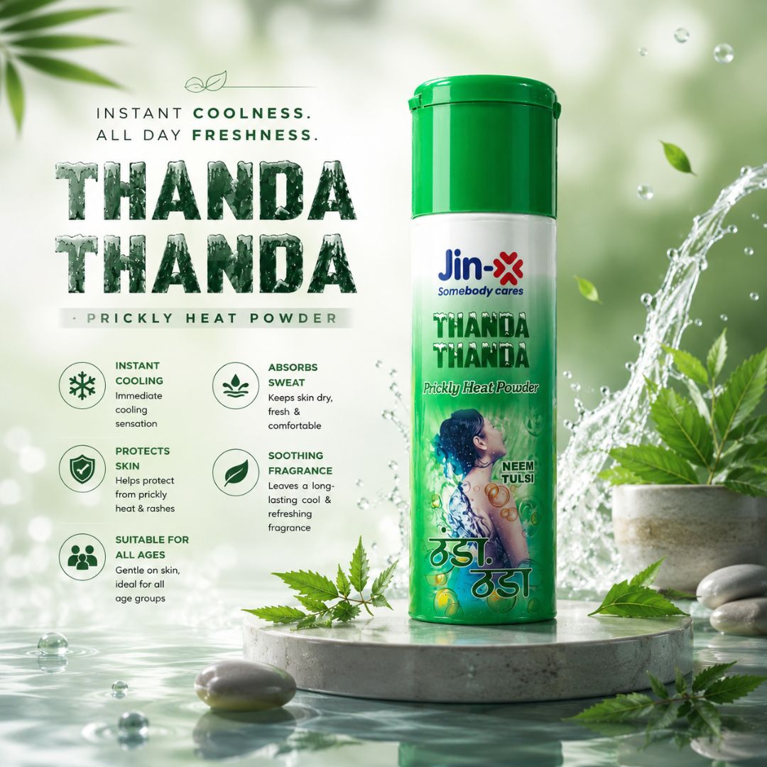 JIN-X Thanda Thanda Prickly Heat Powder (Neem Tulsi) 150gm
