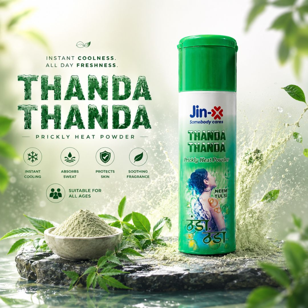 JIN-X Thanda Thanda Prickly Heat Powder (Neem Tulsi) 150gm