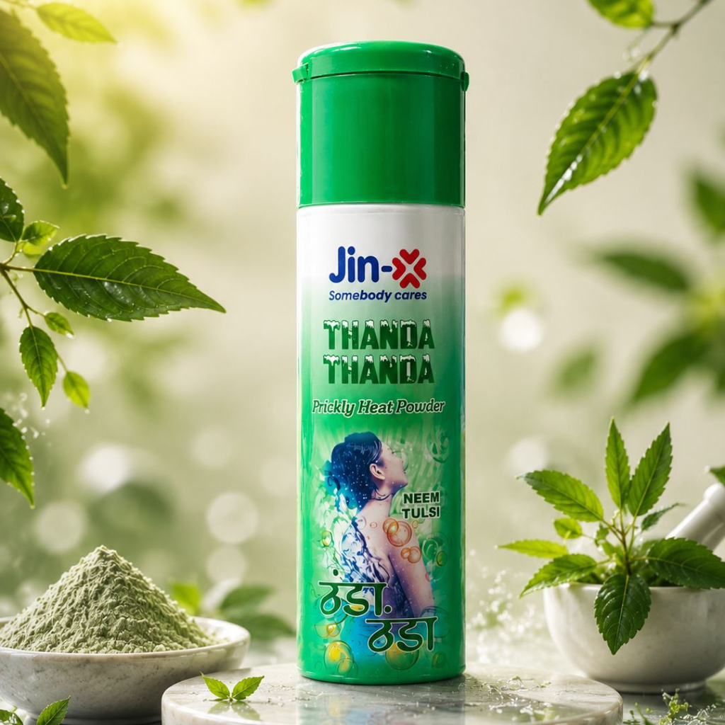 JIN-X Thanda Thanda Prickly Heat Powder (Neem Tulsi) 150gm
