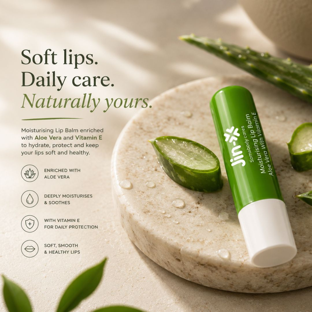 JIN-X Moisturising Lip Balm Stick Aloe Vera with Vitamin E