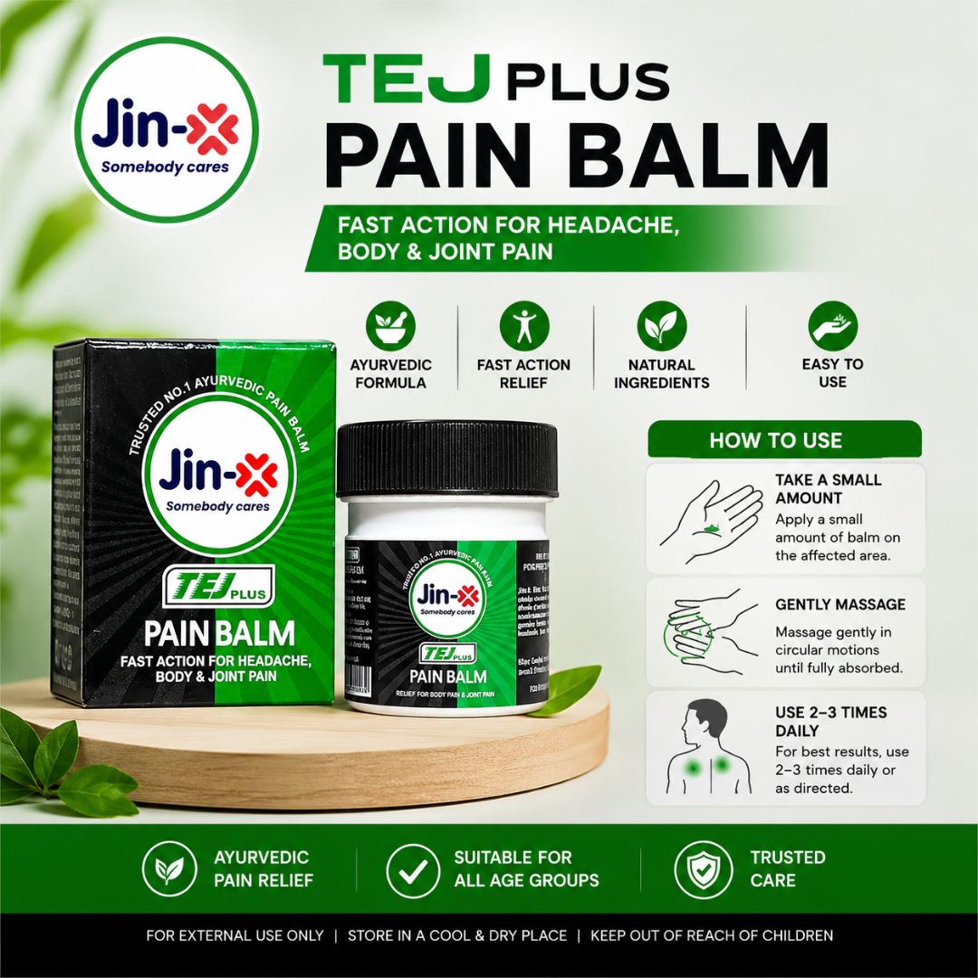 JIN-X Tej Plus Ayurvedic Pain Balm – Strong & Effective Pain Relief